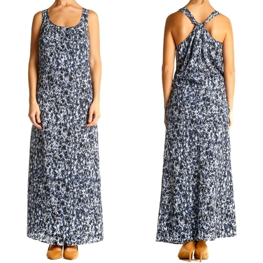 Michael Kors marble splash maxi halter dress, chiffon